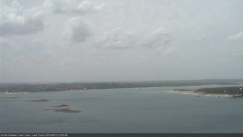Lake Travis webcam, August 13, 2018 12:55 PM CT