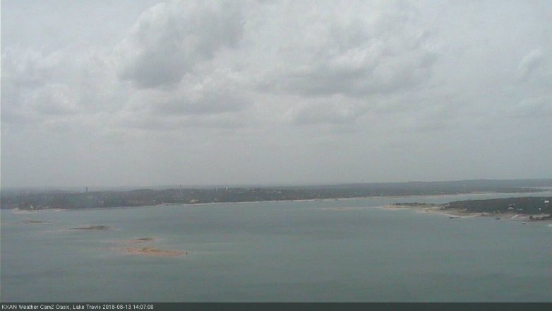 Lake Travis webcam, August 13, 2018 1:10 PM CT