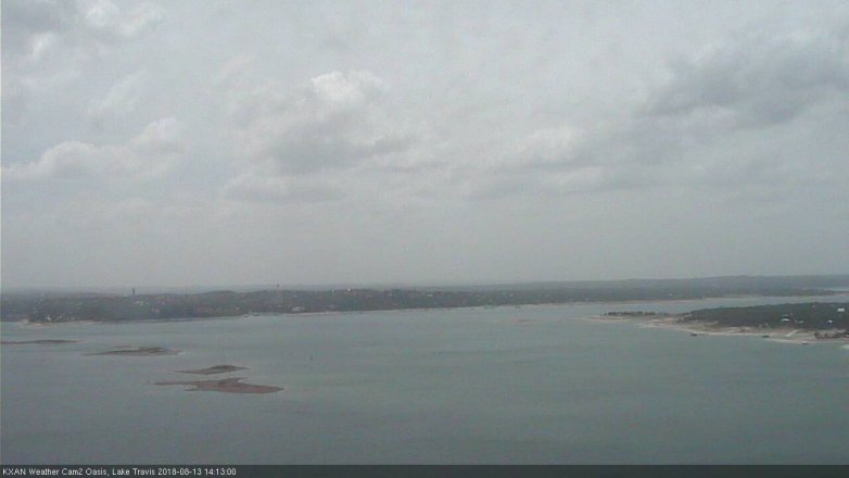 Lake Travis webcam, August 13, 2018 1:15 PM CT