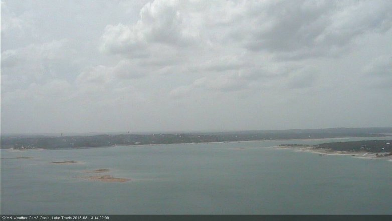 Lake Travis webcam, August 13, 2018 1:25 PM CT