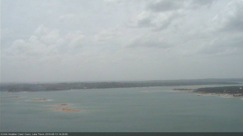 Lake Travis webcam, August 13, 2018 1:30 PM CT