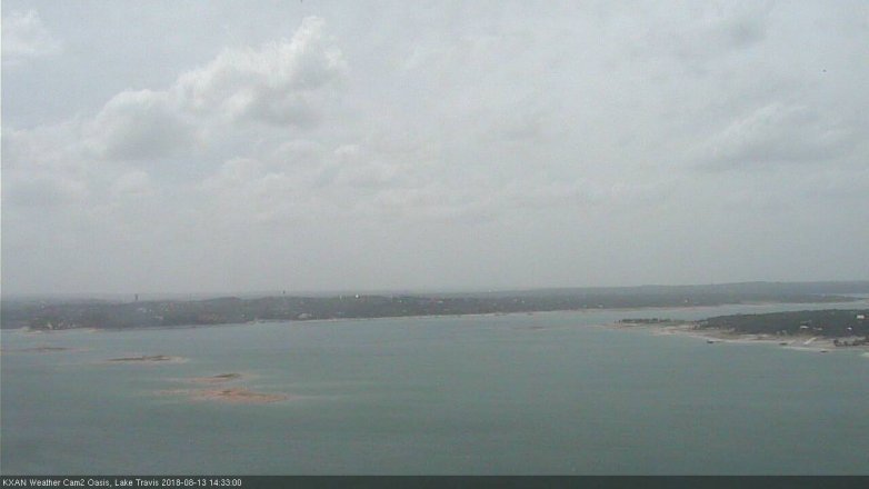 Lake Travis webcam, August 13, 2018 1:35 PM CT