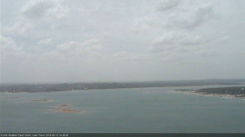 Lake Travis webcam, August 13, 2018 1:40 PM CT