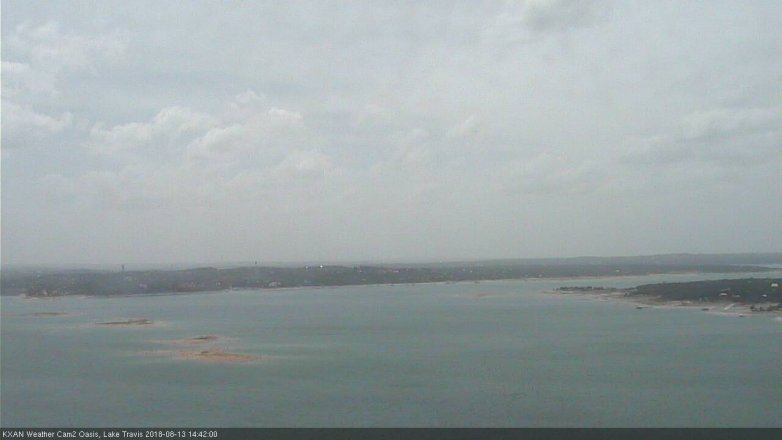 Lake Travis webcam, August 13, 2018 1:45 PM CT