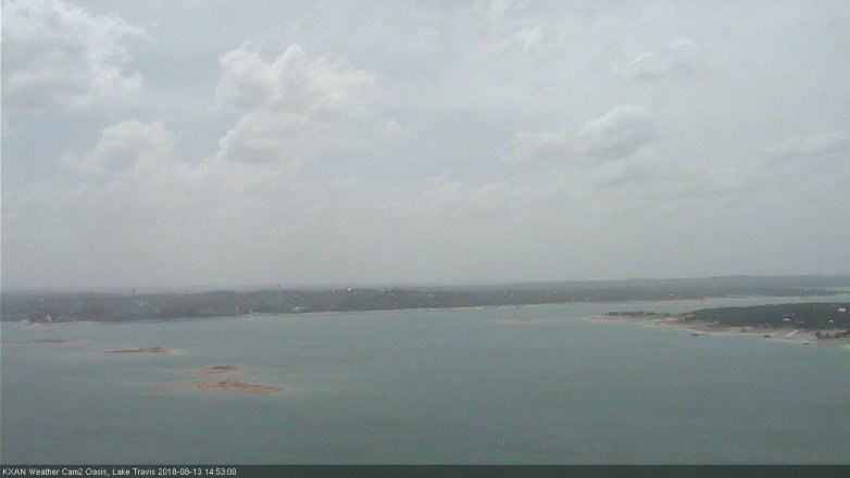 Lake Travis webcam, August 13, 2018 1:55 PM CT