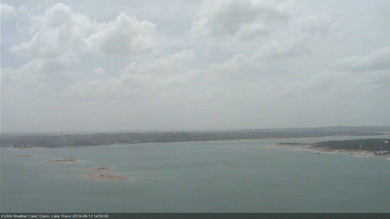 Lake Travis webcam, August 13, 2018 2:00 PM CT