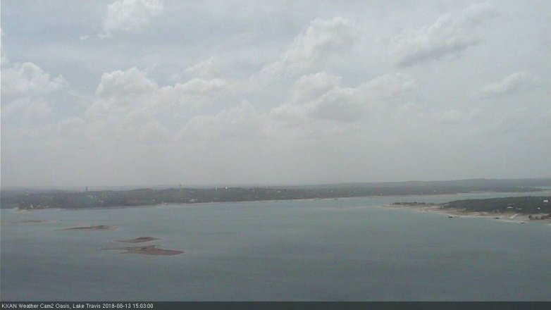 Lake Travis webcam, August 13, 2018 2:05 PM CT