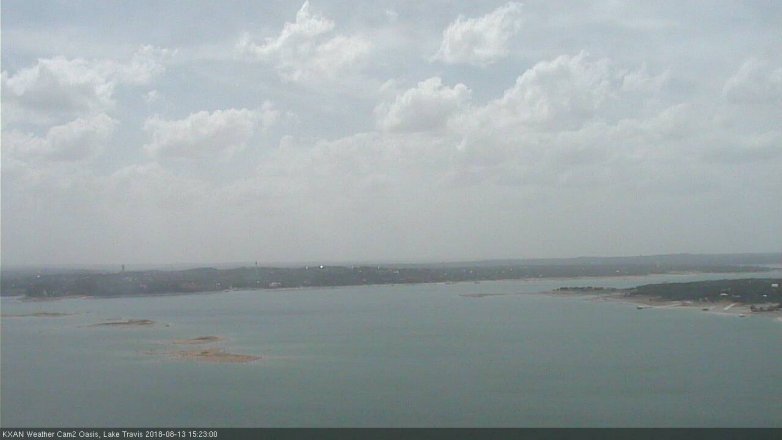 Lake Travis webcam, August 13, 2018 2:25 PM CT