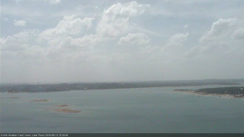 Lake Travis webcam, August 13, 2018 2:30 PM CT