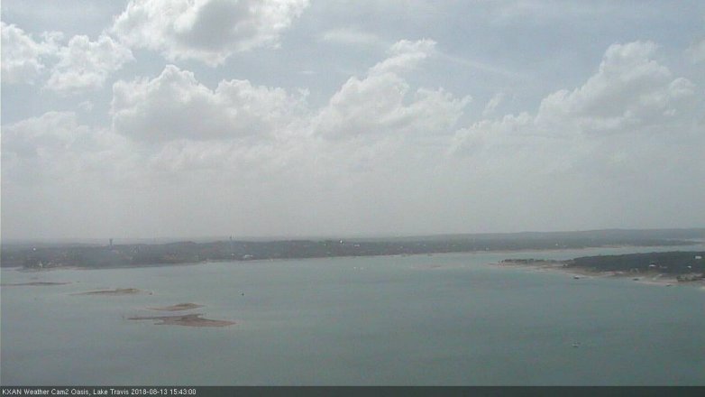 Lake Travis webcam, August 13, 2018 2:45 PM CT
