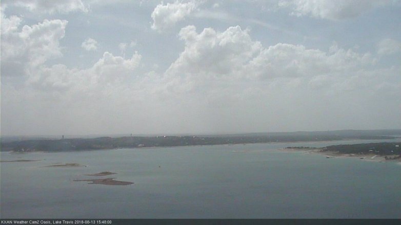 Lake Travis webcam, August 13, 2018 2:50 PM CT
