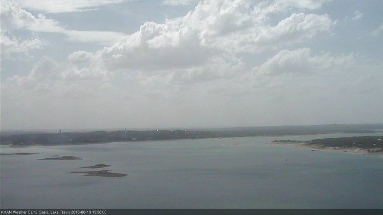 Lake Travis webcam, August 13, 2018 3:00 PM CT