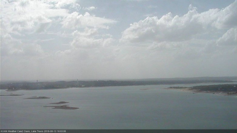 Lake Travis webcam, August 13, 2018 3:05 PM CT