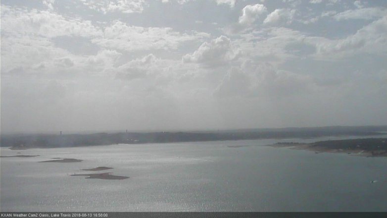 Lake Travis webcam, August 13, 2018 4:00 PM CT