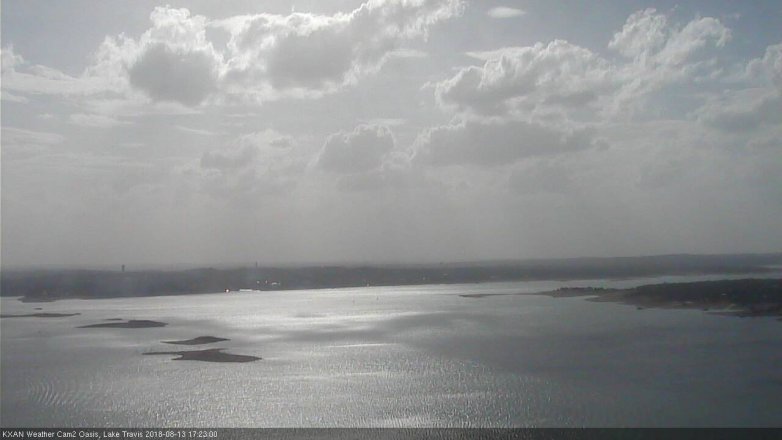 Lake Travis webcam, August 13, 2018 4:25 PM CT