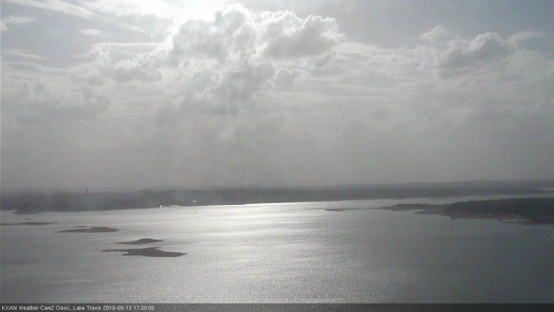 Lake Travis webcam, August 13, 2018 4:40 PM CT