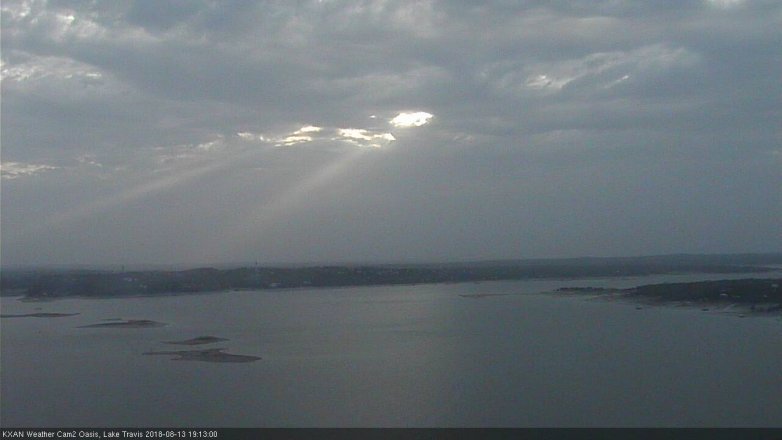 Lake Travis webcam, August 13, 2018 6:15 PM CT