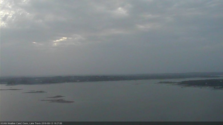 Lake Travis webcam, August 13, 2018 6:30 PM CT