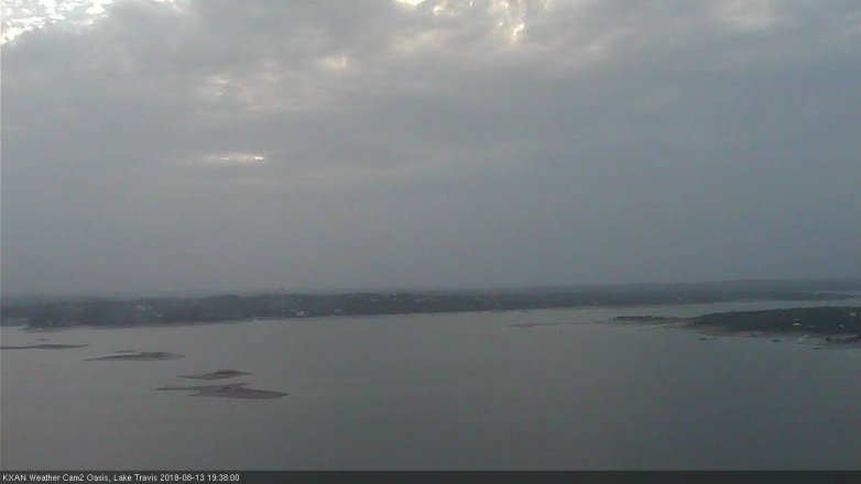 Lake Travis webcam, August 13, 2018 6:40 PM CT
