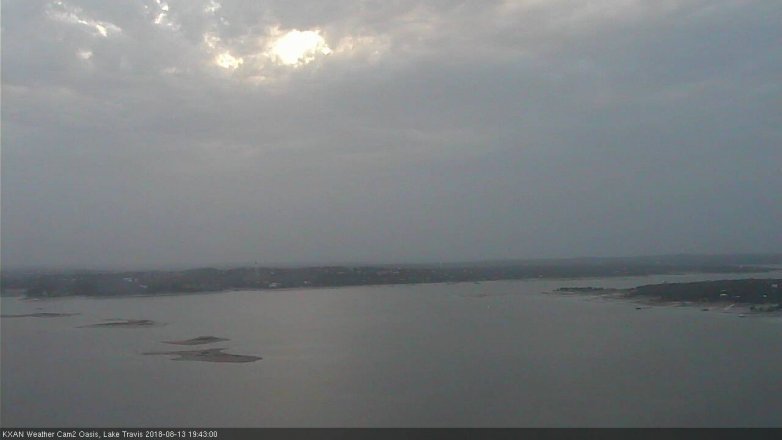 Lake Travis webcam, August 13, 2018 6:45 PM CT
