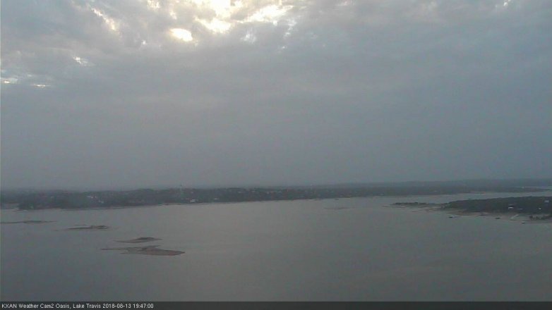 Lake Travis webcam, August 13, 2018 6:50 PM CT
