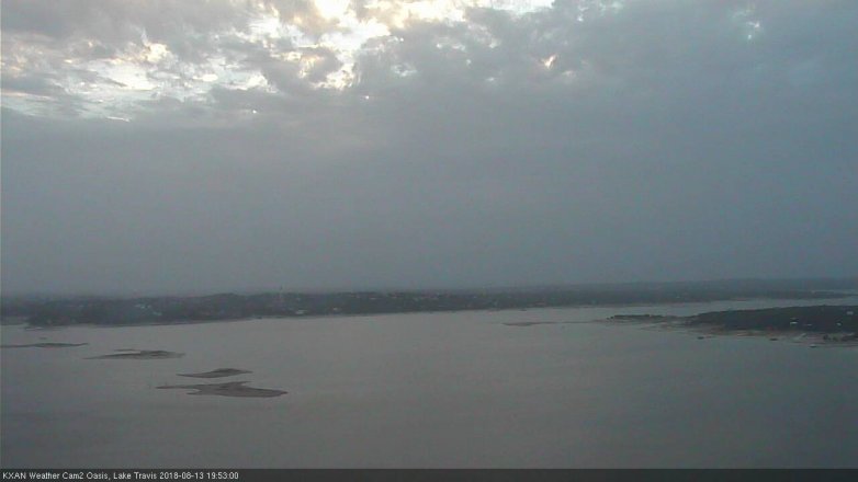 Lake Travis webcam, August 13, 2018 6:55 PM CT