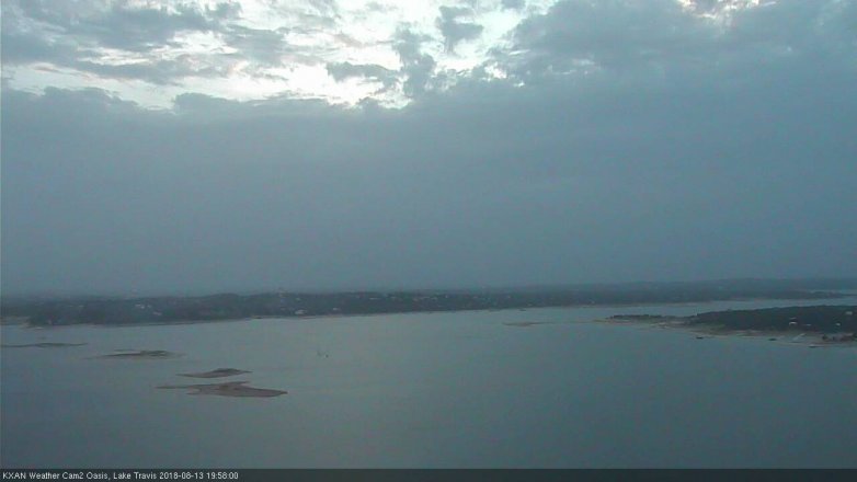 Lake Travis webcam, August 13, 2018 7:00 PM CT