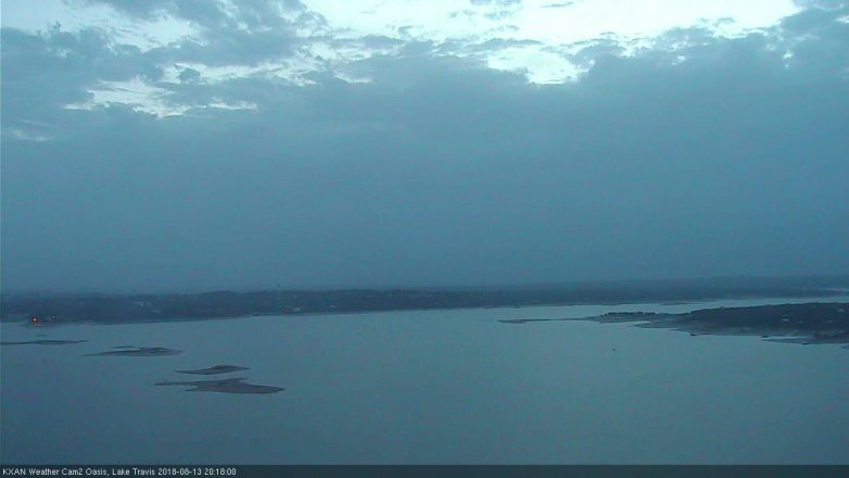 Lake Travis webcam, August 13, 2018 7:20 PM CT
