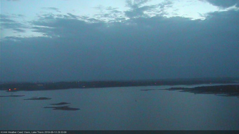 Lake Travis webcam, August 13, 2018 7:35 PM CT
