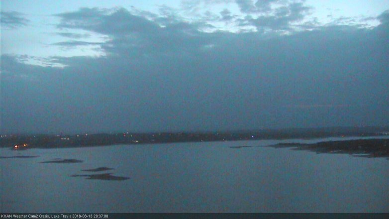 Lake Travis webcam, August 13, 2018 7:40 PM CT