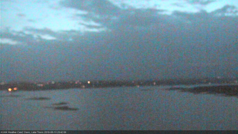Lake Travis webcam, August 13, 2018 7:45 PM CT