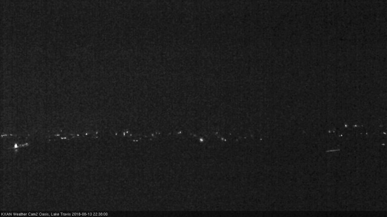 Lake Travis webcam, August 13, 2018 9:40 PM CT