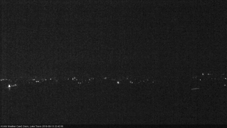 Lake Travis webcam, August 13, 2018 9:45 PM CT