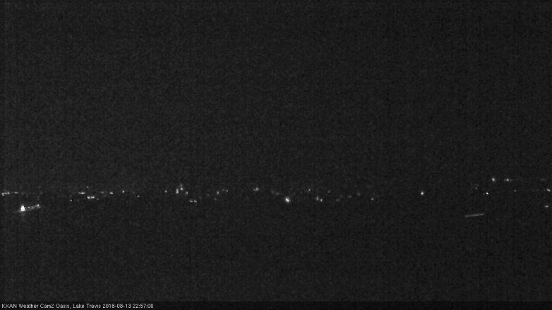 Lake Travis webcam, August 13, 2018 10:00 PM CT