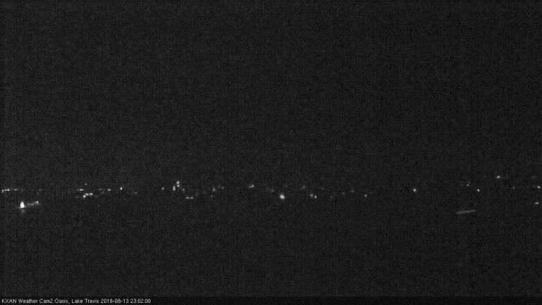 Lake Travis webcam, August 13, 2018 10:05 PM CT