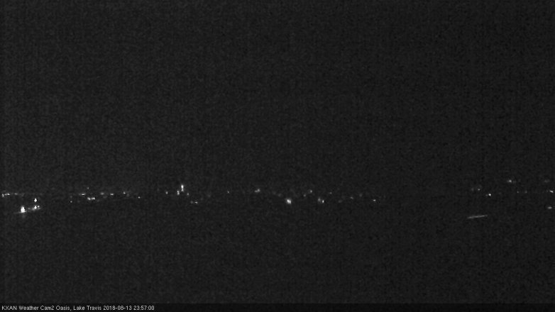 Lake Travis webcam, August 13, 2018 11:00 PM CT