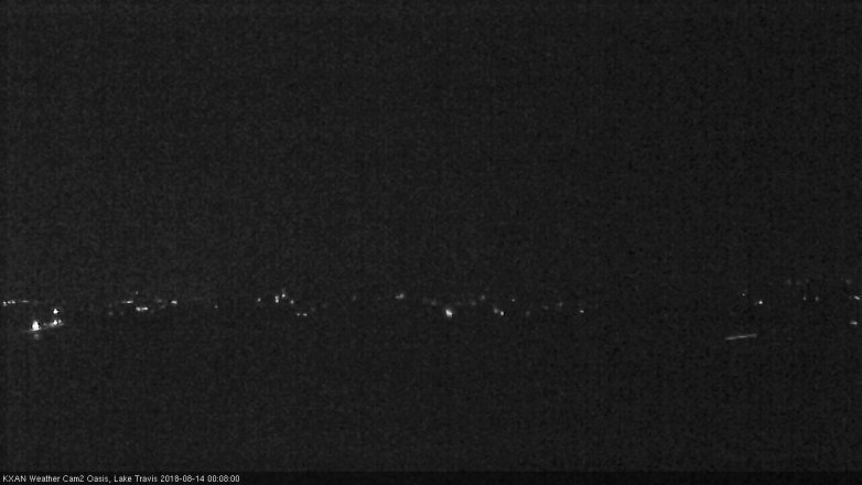 Lake Travis webcam, August 13, 2018 11:10 PM CT