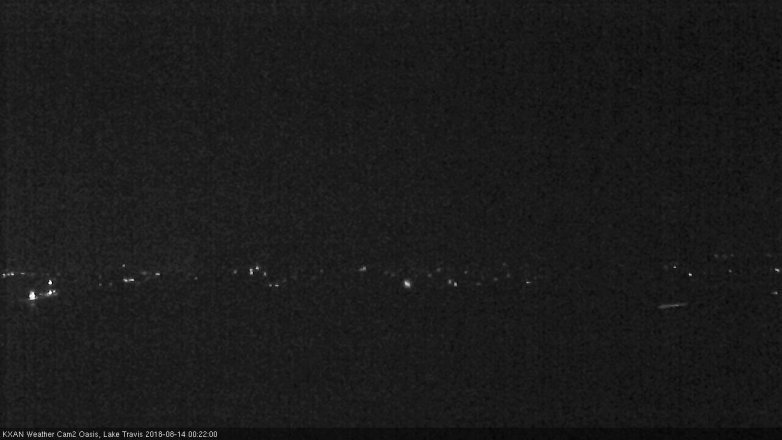 Lake Travis webcam, August 13, 2018 11:25 PM CT
