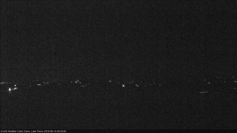 Lake Travis webcam, August 13, 2018 11:30 PM CT