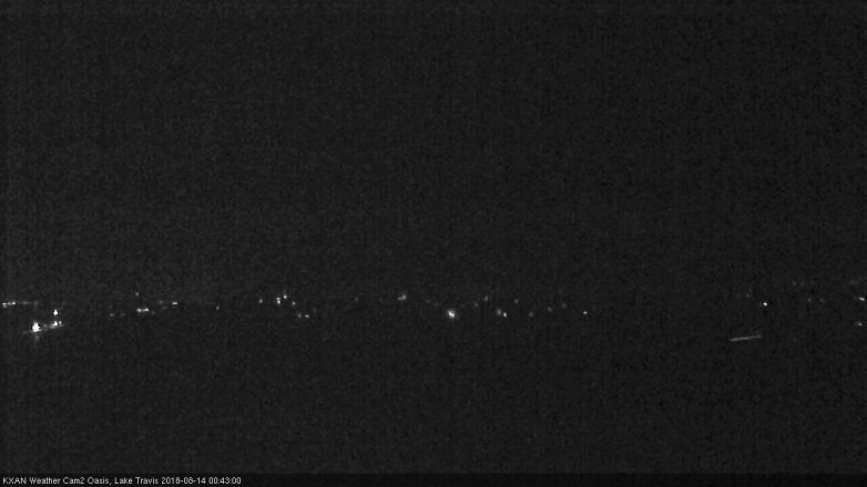 Lake Travis webcam, August 13, 2018 11:45 PM CT