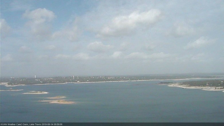 Lake Travis webcam, August 14, 2018 9:00 AM CT