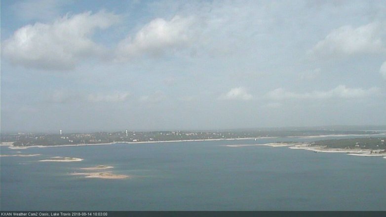 Lake Travis webcam, August 14, 2018 9:05 AM CT