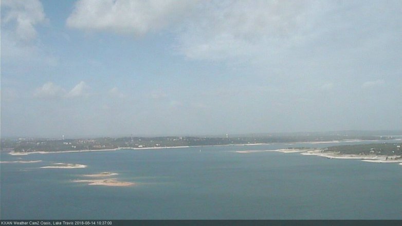 Lake Travis webcam, August 14, 2018 9:40 AM CT