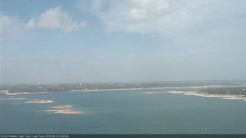 Lake Travis webcam, August 14, 2018 9:45 AM CT