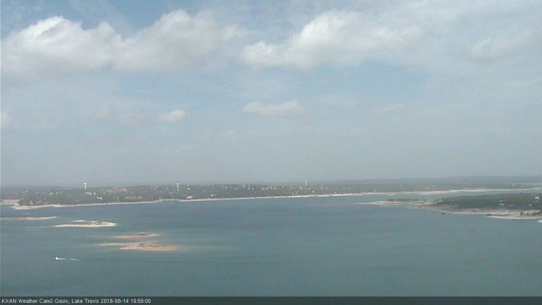 Lake Travis webcam, August 14, 2018 10:00 AM CT