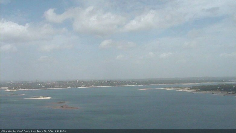 Lake Travis webcam, August 14, 2018 10:15 AM CT