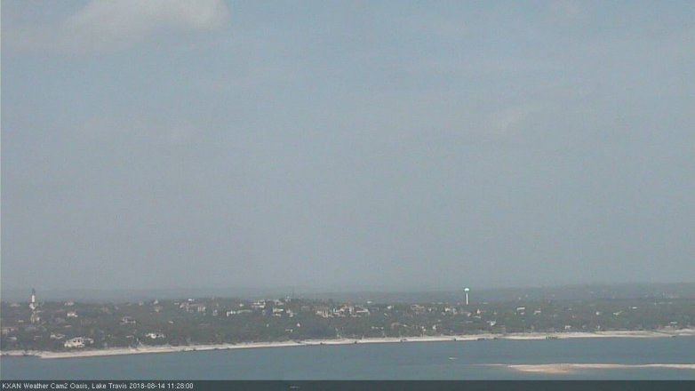 Lake Travis webcam, August 14, 2018 10:30 AM CT