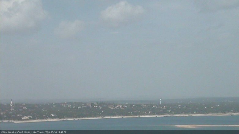 Lake Travis webcam, August 14, 2018 10:50 AM CT