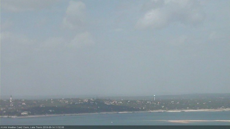 Lake Travis webcam, August 14, 2018 10:55 AM CT