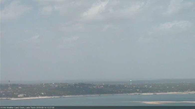 Lake Travis webcam, August 14, 2018 11:30 AM CT